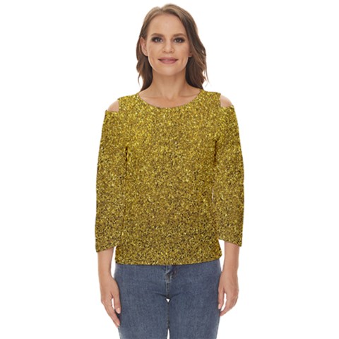 Glitter Cut Out Wide Sleeve Top by nateshop