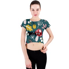 Autumn,mold Crew Neck Crop Top by nateshop