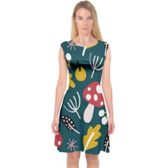 Autumn,mold Capsleeve Midi Dress by nateshop