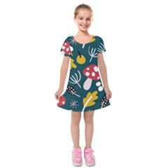 Autumn,mold Kids  Short Sleeve Velvet Dress by nateshop