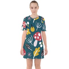 Autumn,mold Sixties Short Sleeve Mini Dress by nateshop