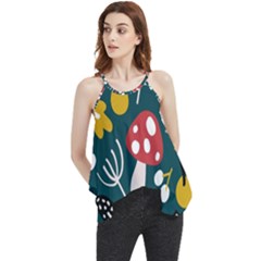 Autumn,mold Flowy Camisole Tank Top