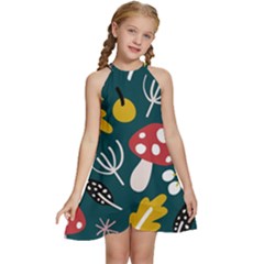 Autumn,mold Kids  Halter Collar Waist Tie Chiffon Dress by nateshop