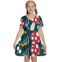 Autumn,mold Kids  Short Sleeve Tiered Mini Dress