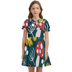 Autumn,mold Kids  Bow Tie Puff Sleeve Dress by nateshop