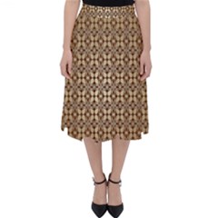 Background-chevron Chocolate Classic Midi Skirt by nateshop