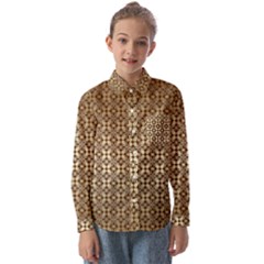 Background-chevron Chocolate Kids  Long Sleeve Shirt by nateshop