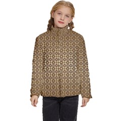 Background-chevron Chocolate Kids  Puffer Bubble Jacket Coat