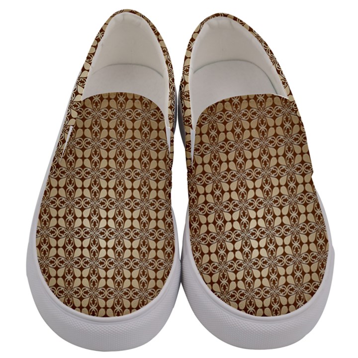 Background-chevron Chocolate Men s Canvas Slip Ons