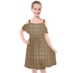 Background-chevron Chocolate Kids  Cut Out Shoulders Chiffon Dress by nateshop