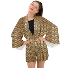 Background-chevron Chocolate Long Sleeve Kimono by nateshop