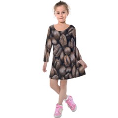 Black Coffe Kids  Long Sleeve Velvet Dress by nateshop