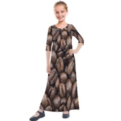 Black Coffe Kids  Quarter Sleeve Maxi Dress by nateshop