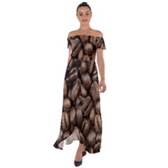 Black Coffe Off Shoulder Open Front Chiffon Dress by nateshop