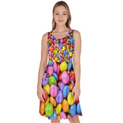 Candy Knee Length Skater Dress With Pockets by nateshop