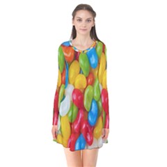 Candy-ball Long Sleeve V-neck Flare Dress by nateshop