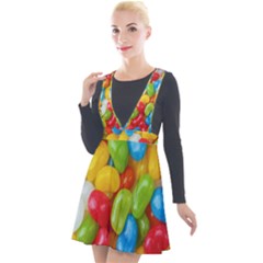 Candy-ball Plunge Pinafore Velour Dress by nateshop