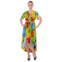 Candy-ball Front Wrap High Low Dress by nateshop