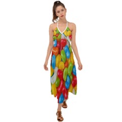 Candy-ball Halter Tie Back Dress  by nateshop