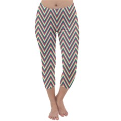 Chevron-gray Capri Winter Leggings  by nateshop