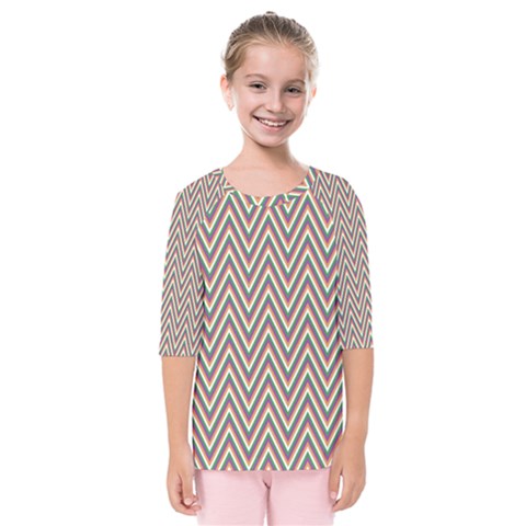 Chevron-gray Kids  Quarter Sleeve Raglan Tee by nateshop