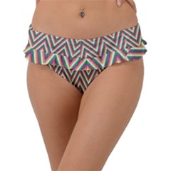 Chevron-gray Frill Bikini Bottom