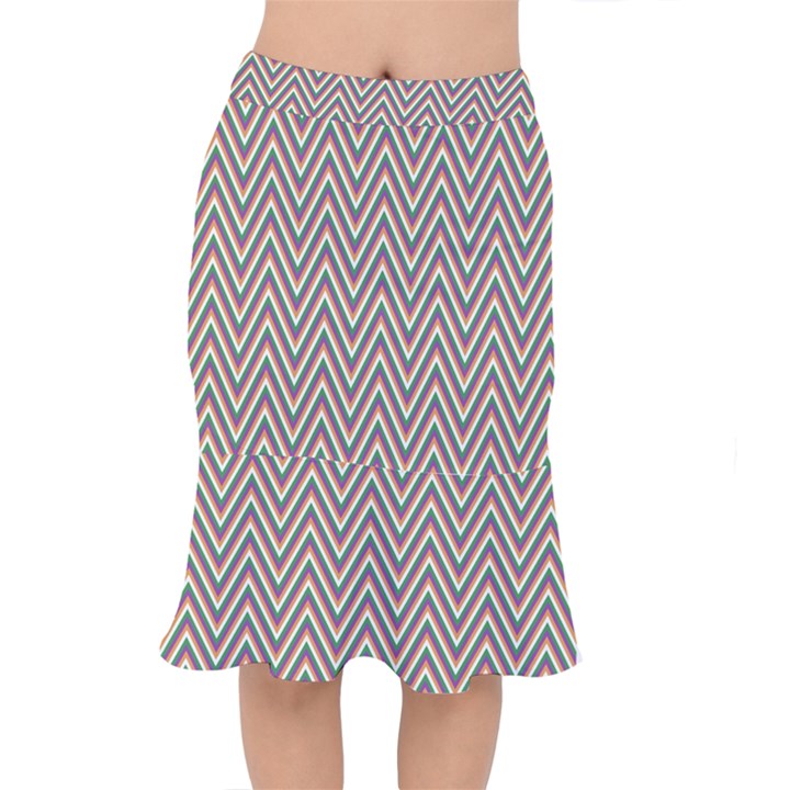 Chevron-gray Short Mermaid Skirt