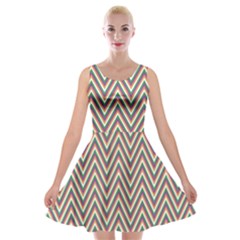 Chevron-gray Velvet Skater Dress by nateshop