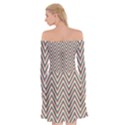 Chevron-gray Off Shoulder Skater Dress View2