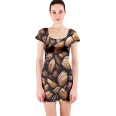 Coffe Short Sleeve Bodycon Dress by nateshop