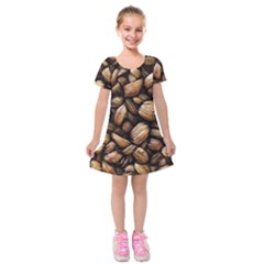 Coffe Kids  Short Sleeve Velvet Dress by nateshop