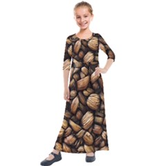 Coffe Kids  Quarter Sleeve Maxi Dress by nateshop