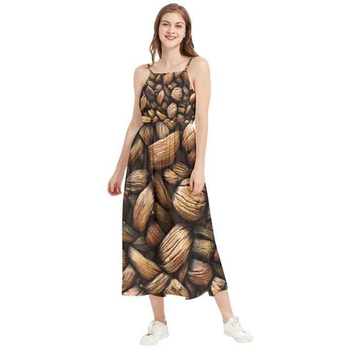 Coffe Boho Sleeveless Summer Dress