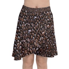 Coffee-beans Chiffon Wrap Front Skirt by nateshop