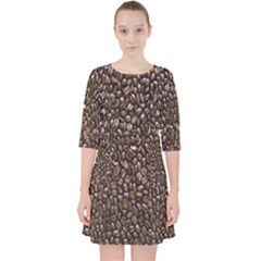 Coffee-beans Quarter Sleeve Pocket Dress by nateshop