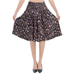 Coffee-beans Flared Midi Skirt by nateshop