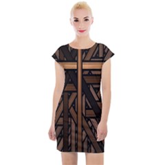 Fractal-dark Cap Sleeve Bodycon Dress by nateshop