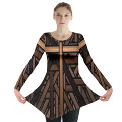 Fractal-dark Long Sleeve Tunic  by nateshop