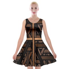 Fractal-dark Velvet Skater Dress by nateshop