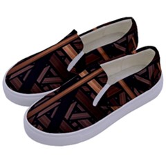 Fractal-dark Kids  Canvas Slip Ons by nateshop