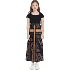 Fractal-dark Kids  Flared Maxi Skirt by nateshop