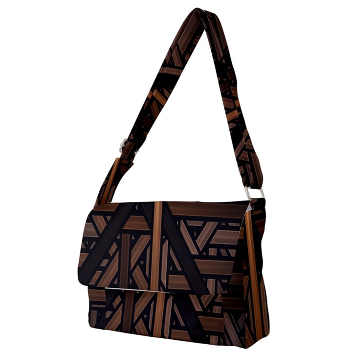 Fractal-dark Full Print Messenger Bag (S)