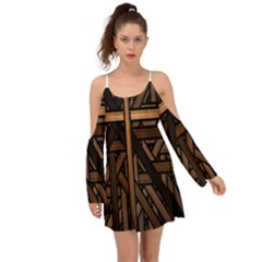 Fractal-dark Kimono Sleeves Boho Dress by nateshop