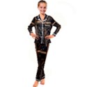 Fractal-dark Kid s Satin Long Sleeve Pajamas Set View1