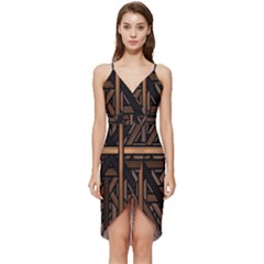 Fractal-dark Wrap Frill Dress by nateshop