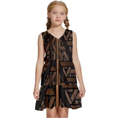 Fractal-dark Kids  Sleeveless Tiered Mini Dress by nateshop