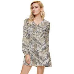 Graduation Tiered Long Sleeve Mini Dress by nateshop