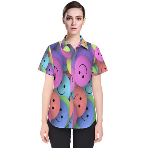 Smilie Women s Short Sleeve Shirt by nateshop