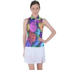 Smilie Women s Sleeveless Polo Tee by nateshop