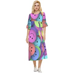 Smilie Double Cuff Midi Dress by nateshop